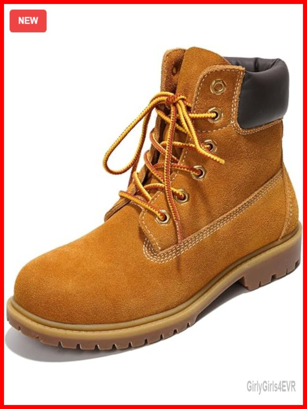 Cow Suede Leather Water-Resistant Lace-Up Combat Boots
